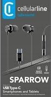 Słuchawki Cellular Line Cellularline USB-C In Ear Kopfhörer mit Mikrofon Schwarz