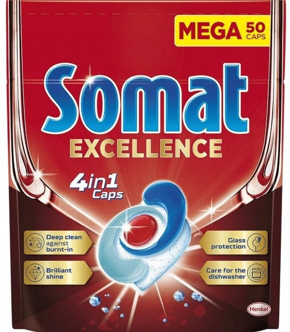 Somat Excellence 4w1 Kapsułki do zmywarki, 50 sztuk