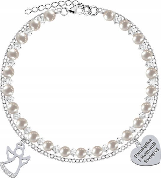 Radziszewska Jewellery I KOMUNIA ŚWIĘTA Bransoletka z Aniołem srebro GRAWER GRATIS