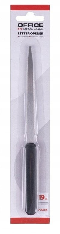 Nóż do kopert OFFICE PRODUCTS, 19cm, plastikowa rączka, blister, czarny