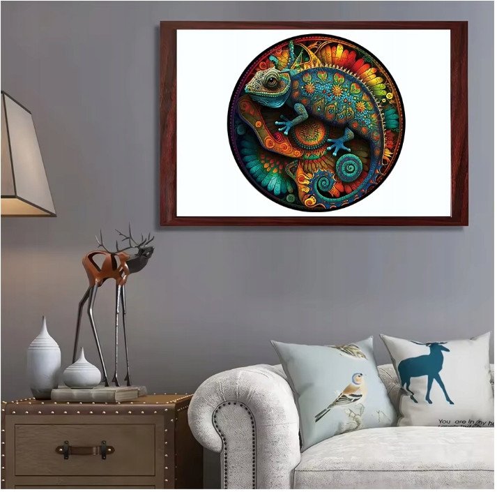 Puzzle Drewniane Wooden A3 dla dzieci i dorosłych 180 el. Kameleon