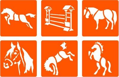 Graine Creative Zestaw 6 szablonów Konie