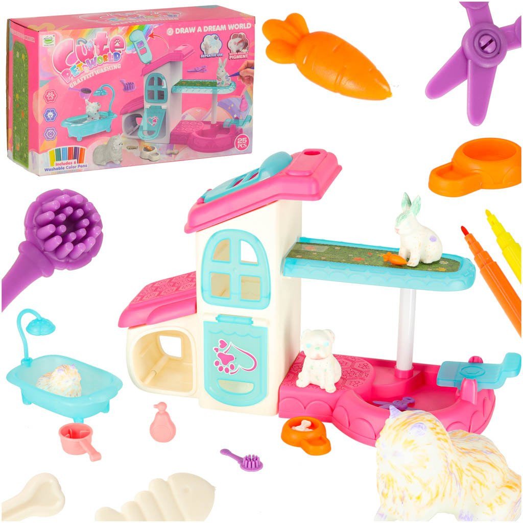 Hotel dla zwierząt domek spa dla psa kota zwierzątka akcesoria 26 elementów Kik Sp. z o. o. Sp. k.