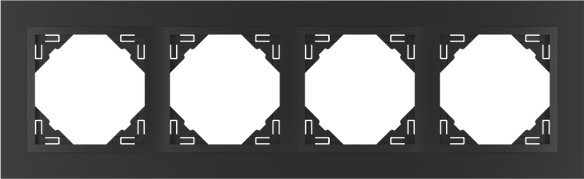 Efapel Efapel animato ramka 4-krotn czarny 90940 KRR