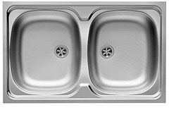 Zlewozmywak Pyramis Zlewozmywak 2-komorowy INTL bez ociekacza 80x50cm stal len 100117901