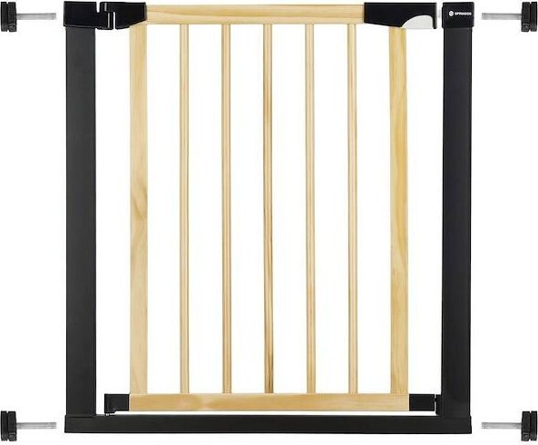 Springos Bramka zabezpieczająca schody 75-82 cm bramka rozporowa brązowo-czarna UNIWERSALNY