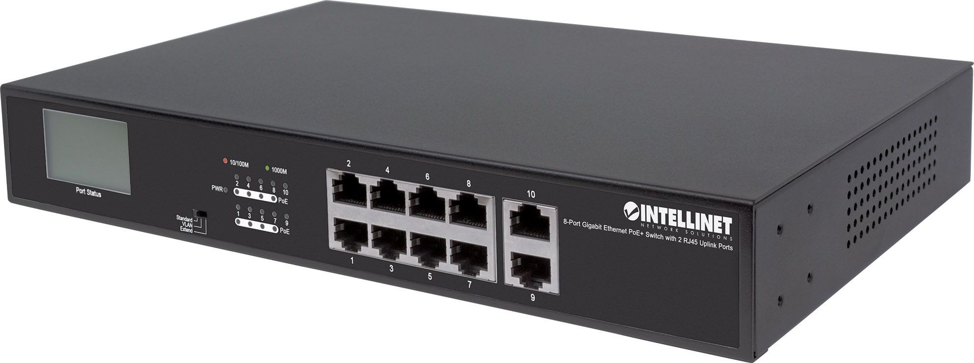 Switch Intellinet Network Solutions GIGA 8x POE+ 130W + 2x RJ45 UpLink, LCD (561303)