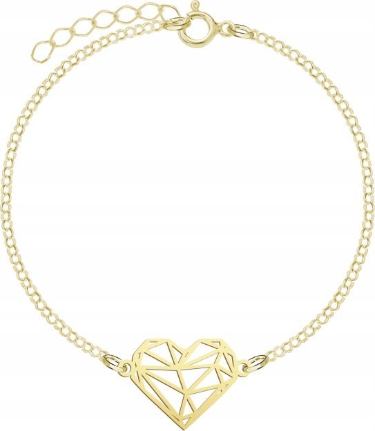 Radziszewska Jewellery Pozłacana Bransoletka AŻUROWE SERCE DEDYKACJA