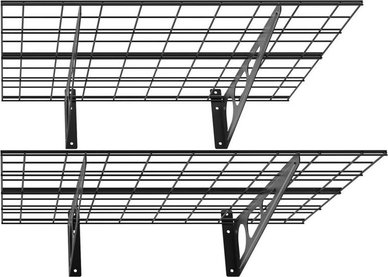 Ergosolid PG26B - Podwójna półka garażowa wisząca metalowa Solidna do 90 kg na półkę!