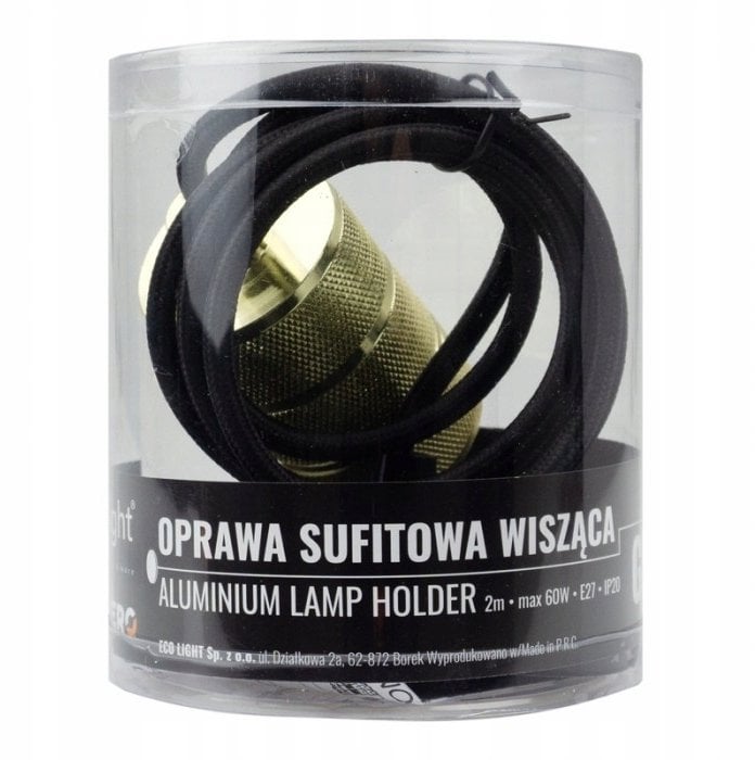 Oprawa sufitowa wisząca 2m E27 Złoto