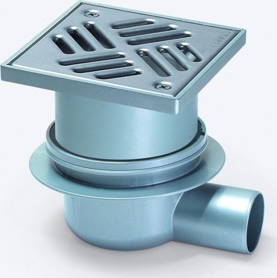 Kessel Wpust Classic DN50, odpł.boczny z przykręcaną kratką nierdz.138x138