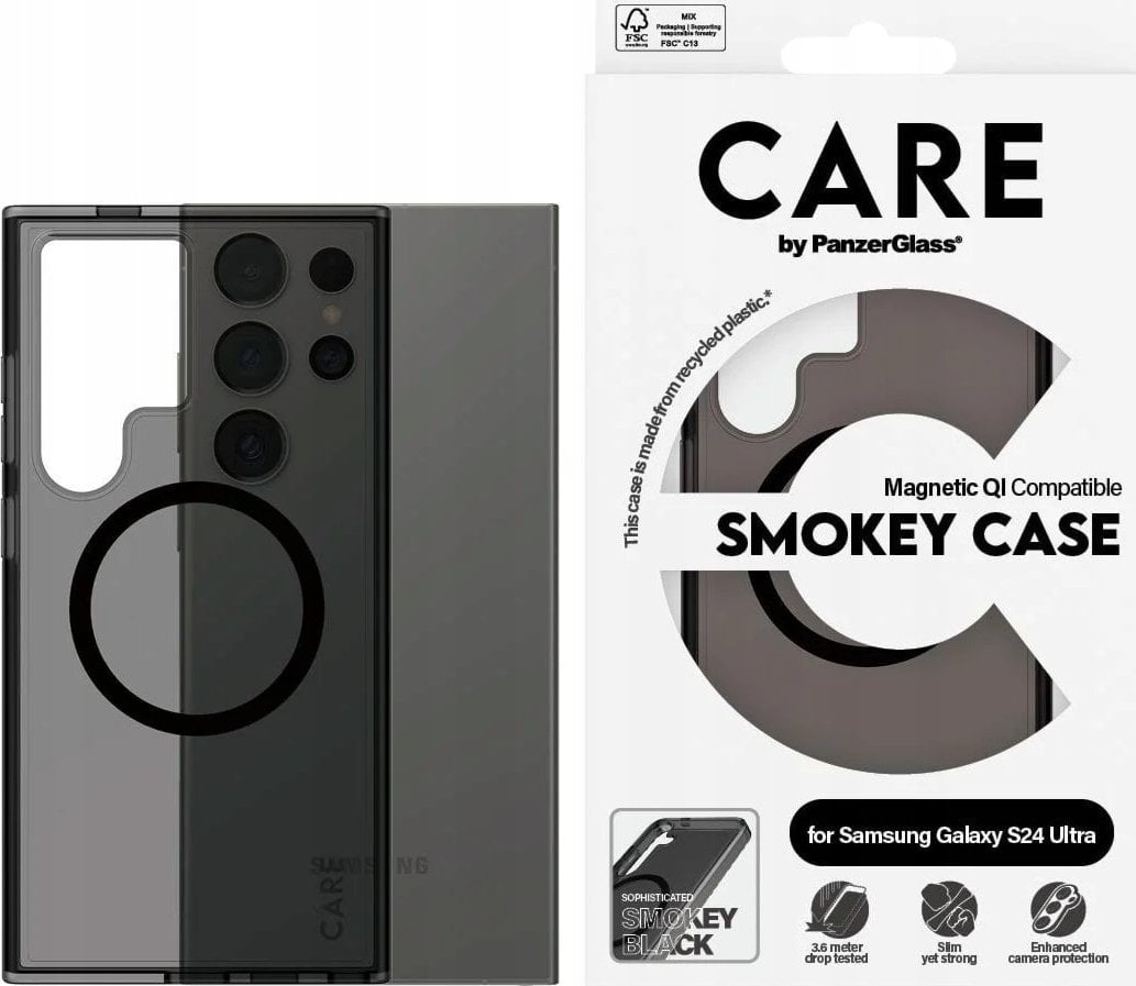 PanzerGlass CARE by PanzerGlass Flagship QI Case Sam S24 Ultra dymny/smoke 1158