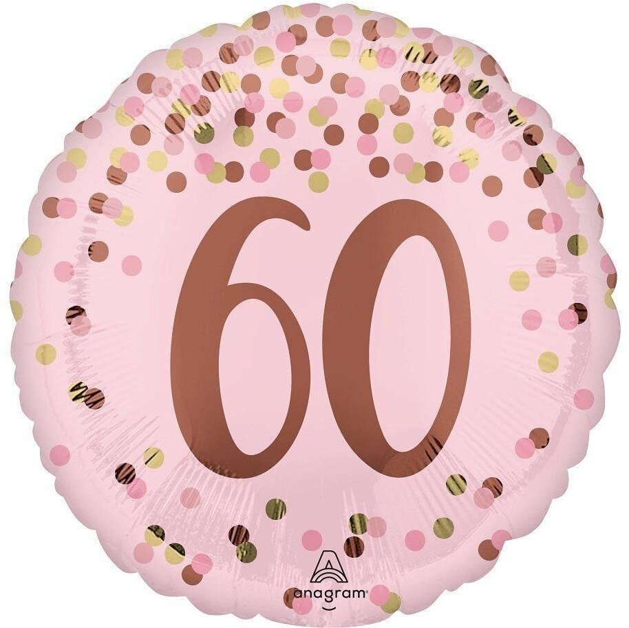 Balon foliowy Pretty pink 60th Birthday 46cm