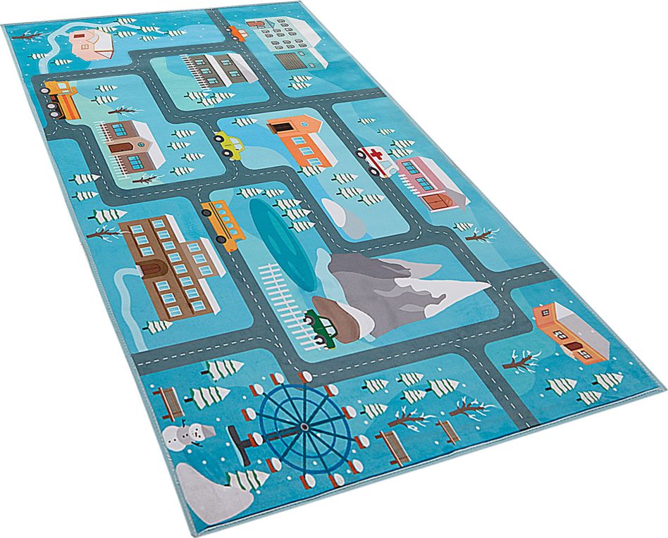 Beliani Dywan dziecięcy nadruk z miastem 80 x 150 cm KIGI