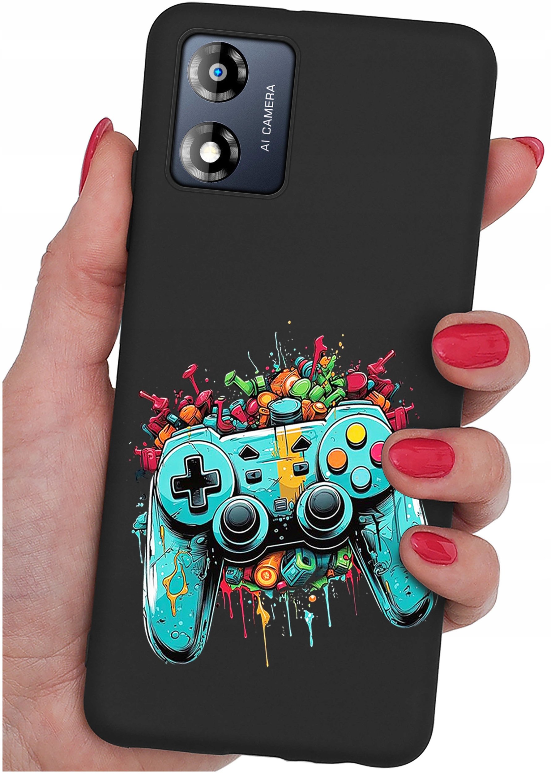 Etui do Motorola Moto E13 WZORY |SILIKONOWE MATT CASE + SZKŁO 9H