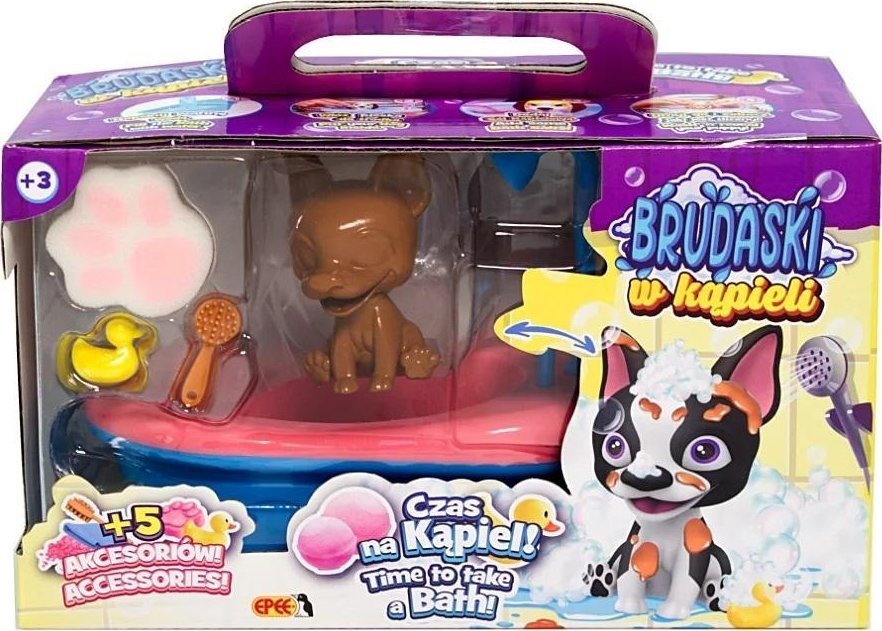 Brudaski w kąpieli piesek Boston biało-żółty 5el