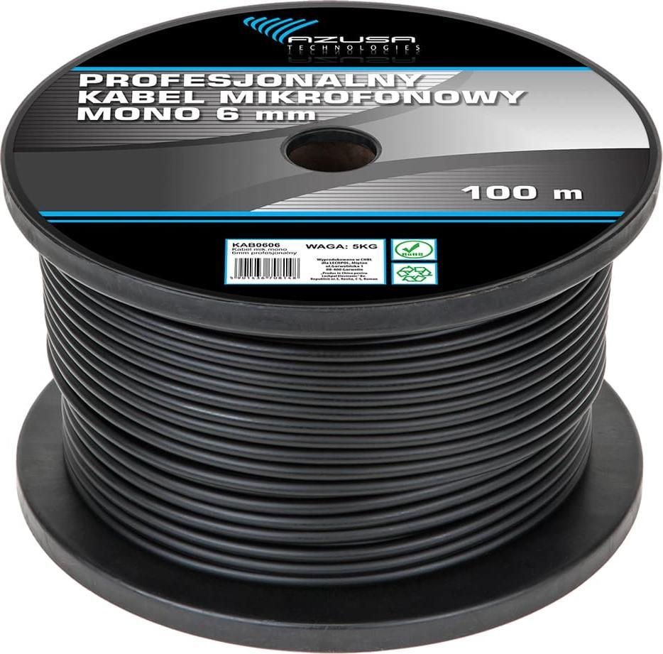 Przewód Azusa Kabel mikrofonowy mono 6mm profesjonalny