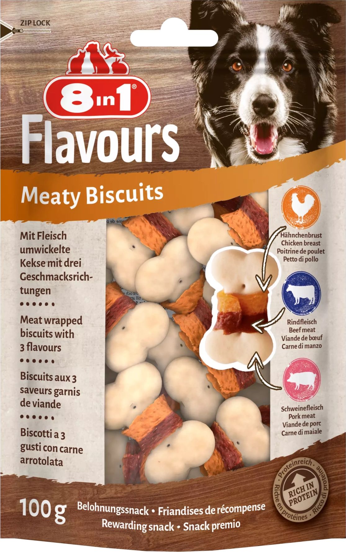 8in1 Przysmak FLAVOURS Meaty Biscuits 100g