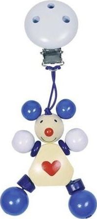 Heimess Zawieszka drewniana z klipsem Myszka niebieska 763560 Heimess