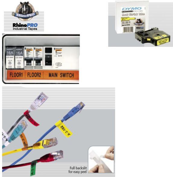 Dymo ETYKIETA RHINO 12mmx5,5m ŻÓŁTA WINYLOWA S0718450