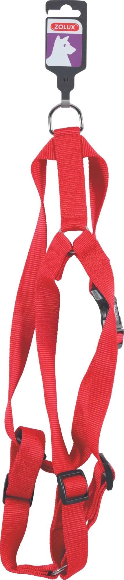 Zolux ZOLUX Szelki dla psa nylonowa taśma 50/90cm 25mm kol. czerwony