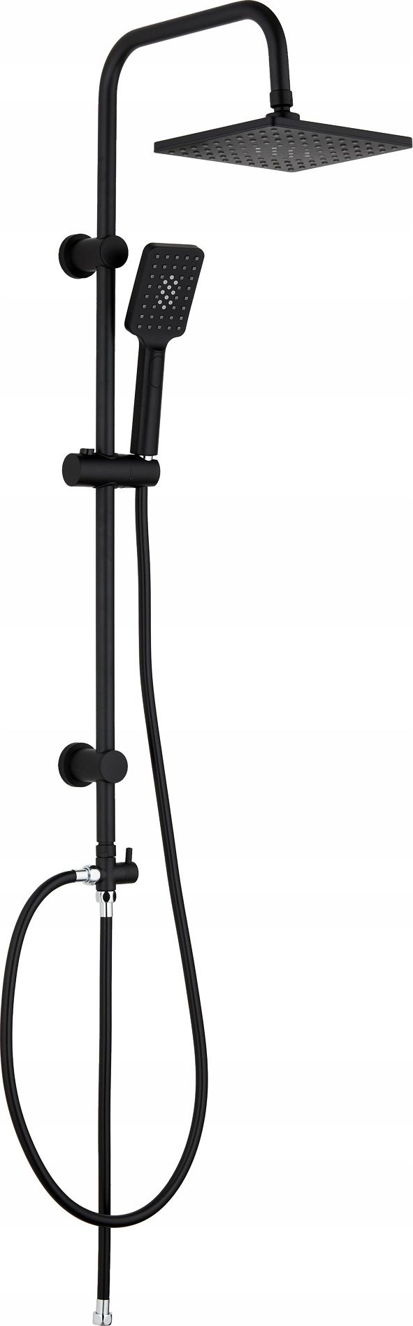 Zestaw prysznicowy Toule Deszczownica prysznic 1,5m 95cm czarny kwadrat ABS