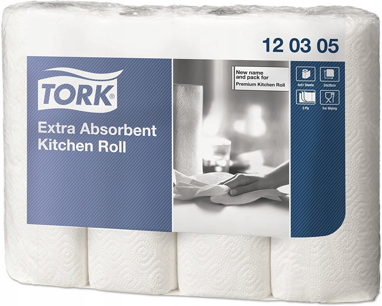 Tork Køkkenrulle Tork Extra Soft 3-lags K1 120305 12,2m 48rul/kar - (48 ruller pr. pakke)