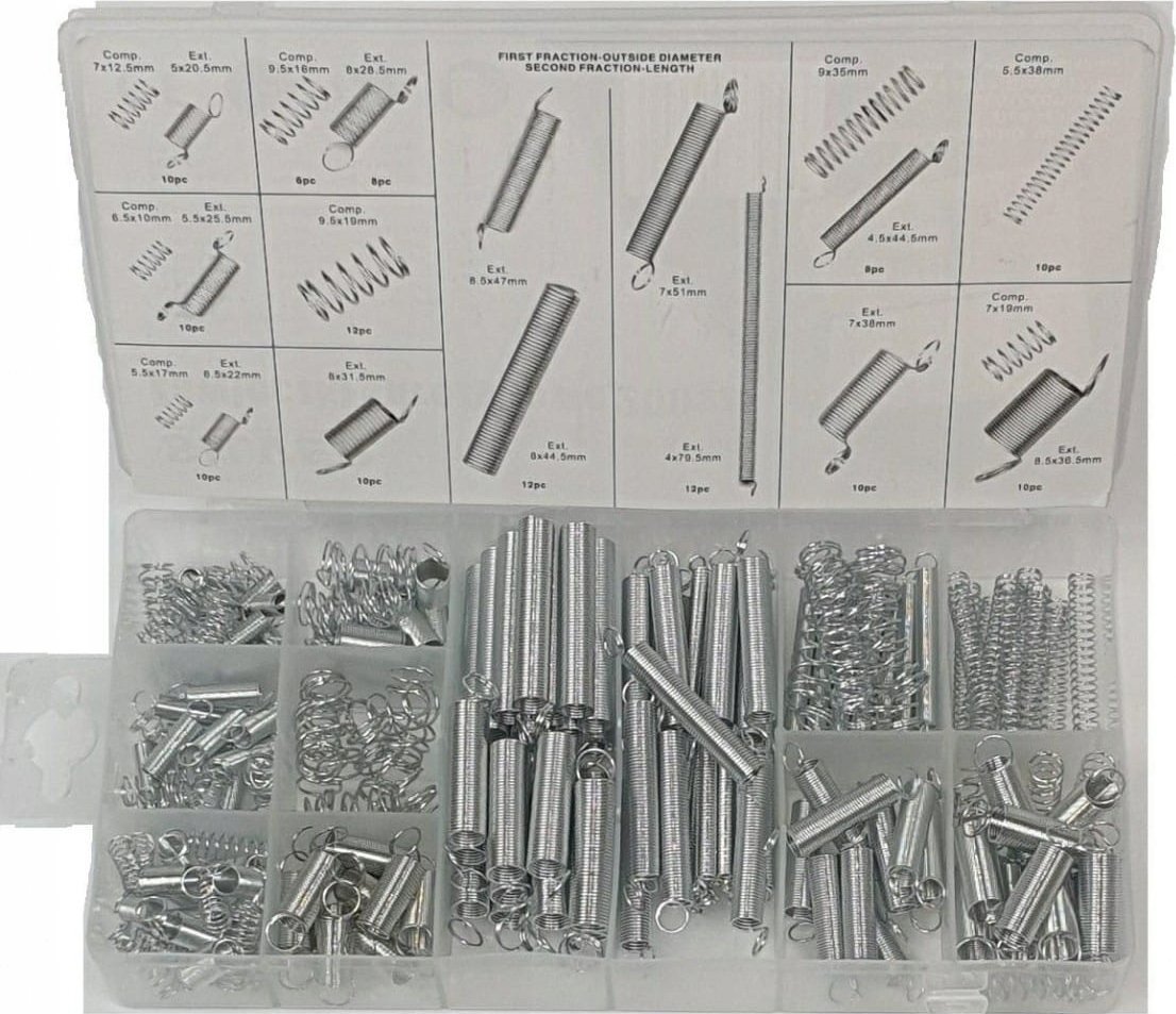 Silver SPRĘŻYNKI 200szt. MIX /SILVER