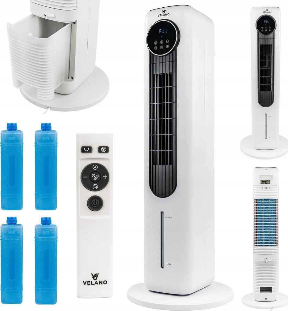 WENTYLATOR KOLUMNOWY WODNY PODŁOGOWY JONIZACJA OSCYLACJA WYŚWIETLACZ PILOT