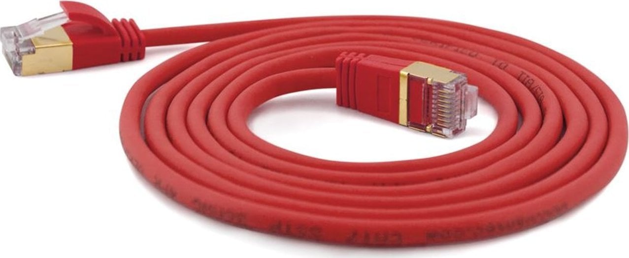 Wantec Wantec Extra dünnesCat.7 RohCable SSTP Patch Cable - 1 m - Cat.7 RohCable - S/FTP (S- STP) - RJ- 45 - RJ- 45 - red (7159)