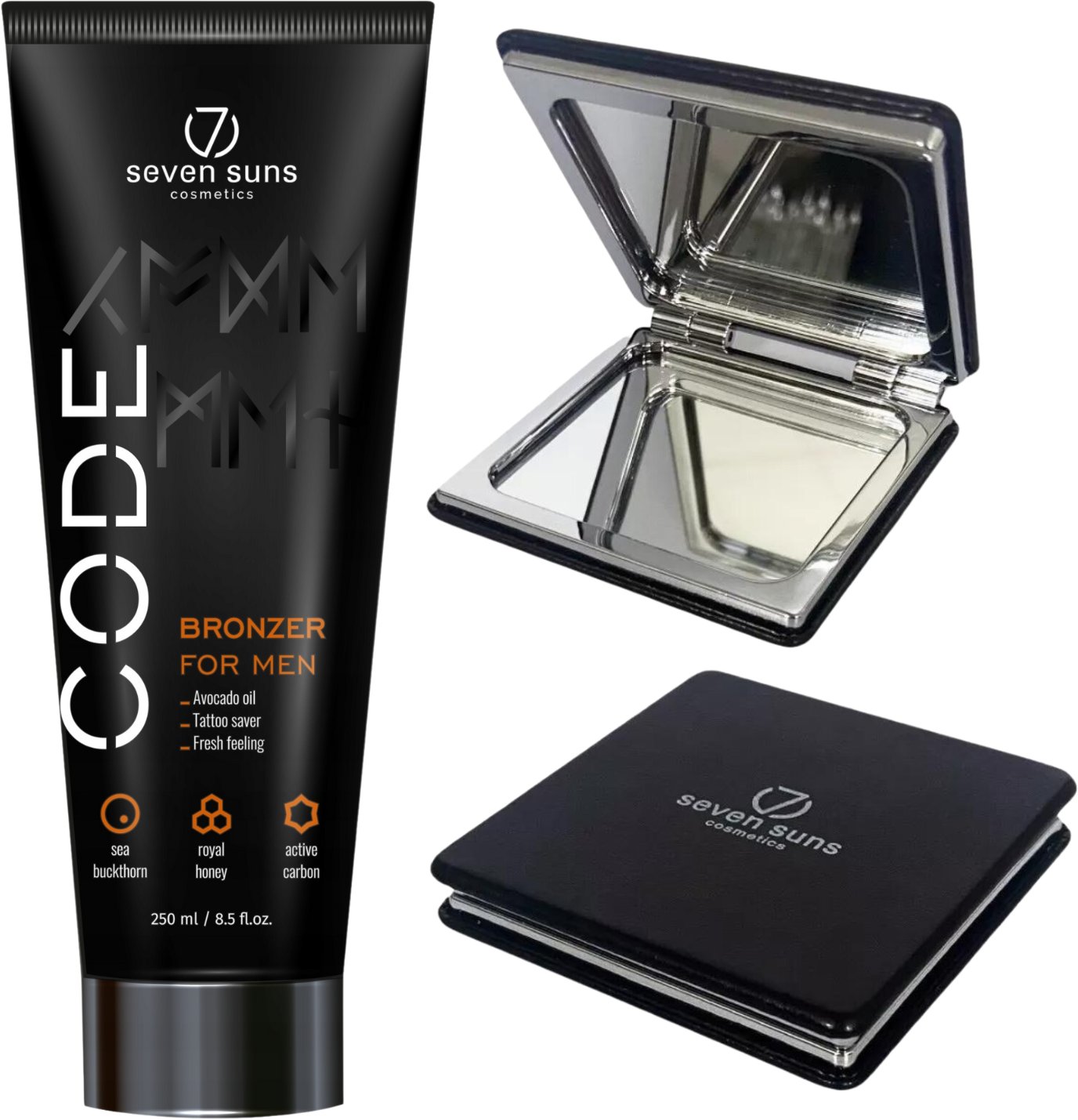 7suns Code Bronzer Dla Mężczyzn 250ml + Podwójne Lusterko Gratis