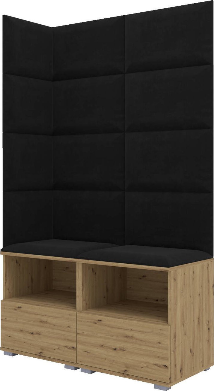 Ravio Tapicerowana garderoba Nela V - kolor dąb artisan + tkanina Trinity 16