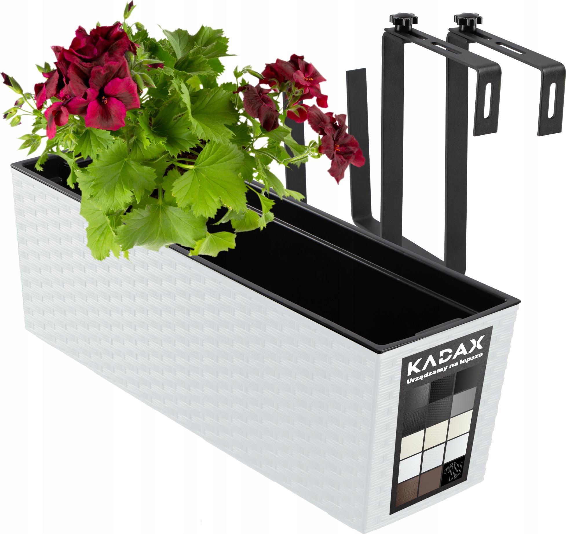 Kadax DONICZKA SKRZYNKA BALKONOWA UCHWYTY 19x56cm BIAŁA
