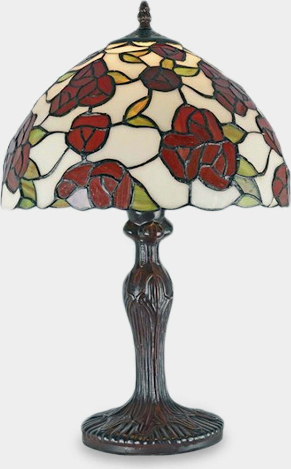 Lampa stołowa rzezbyzbrazu Lampa Witrażowa w Stylu Tiffany Różany Krzew