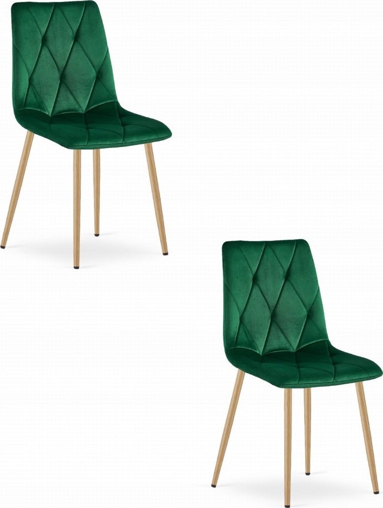 Leobert Krzesło LIBRA - ciemna zieleń aksamit / nogi kolor drewna x 2