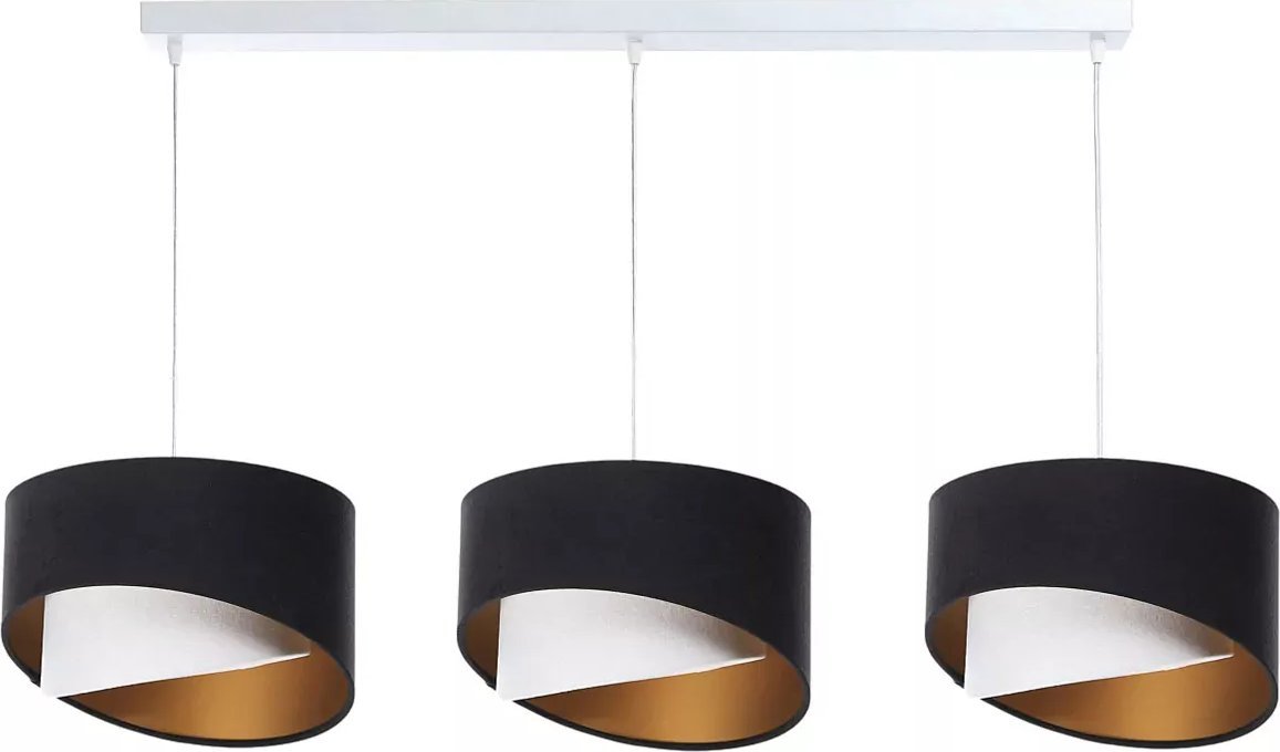 Lampa wisząca Lumes Potrójna lampa wisząca nad stół z białym stelażem - S507-Vaxa