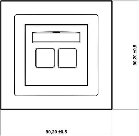 Karlik Gniazdo antenowe pojedyncze SAT + gniazda komputerowe pojedyncze 1xRJ45 grafitowy (11DGFK)