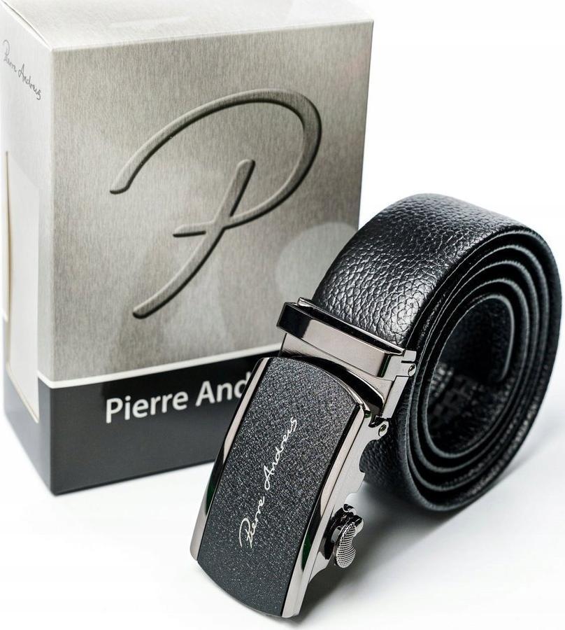Pierre Andreus Męski pasek skórzany z klamrą automatyczną Pierre Andreus 90 cm
