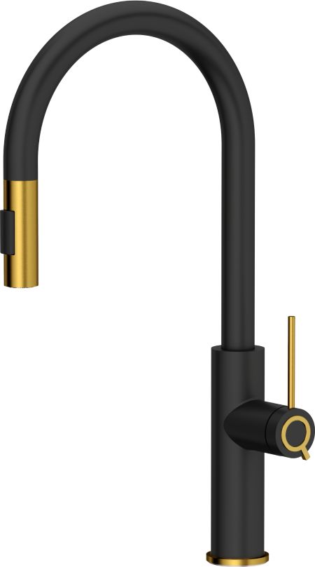Bateria kuchenna Quadron Jennifer Q Line Slim SteelQ stojąca czarny z elementami wykończonymi złotym (84818011)