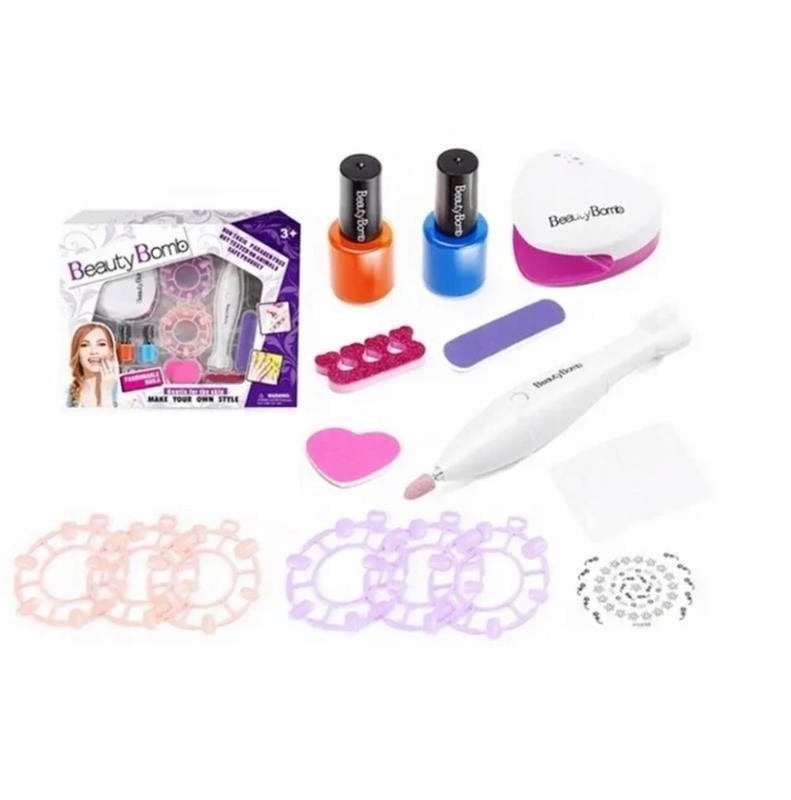 Zestaw kreatywny do stylizacji paznokci z frezarką i lampą