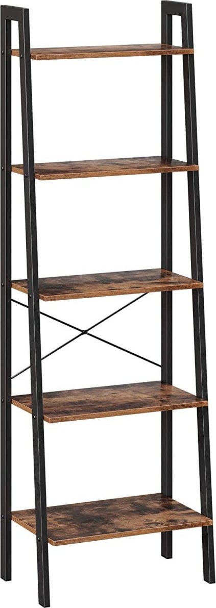 Leobert Regał w stylu rustykalnym 5 półek metalowy stelaż loft