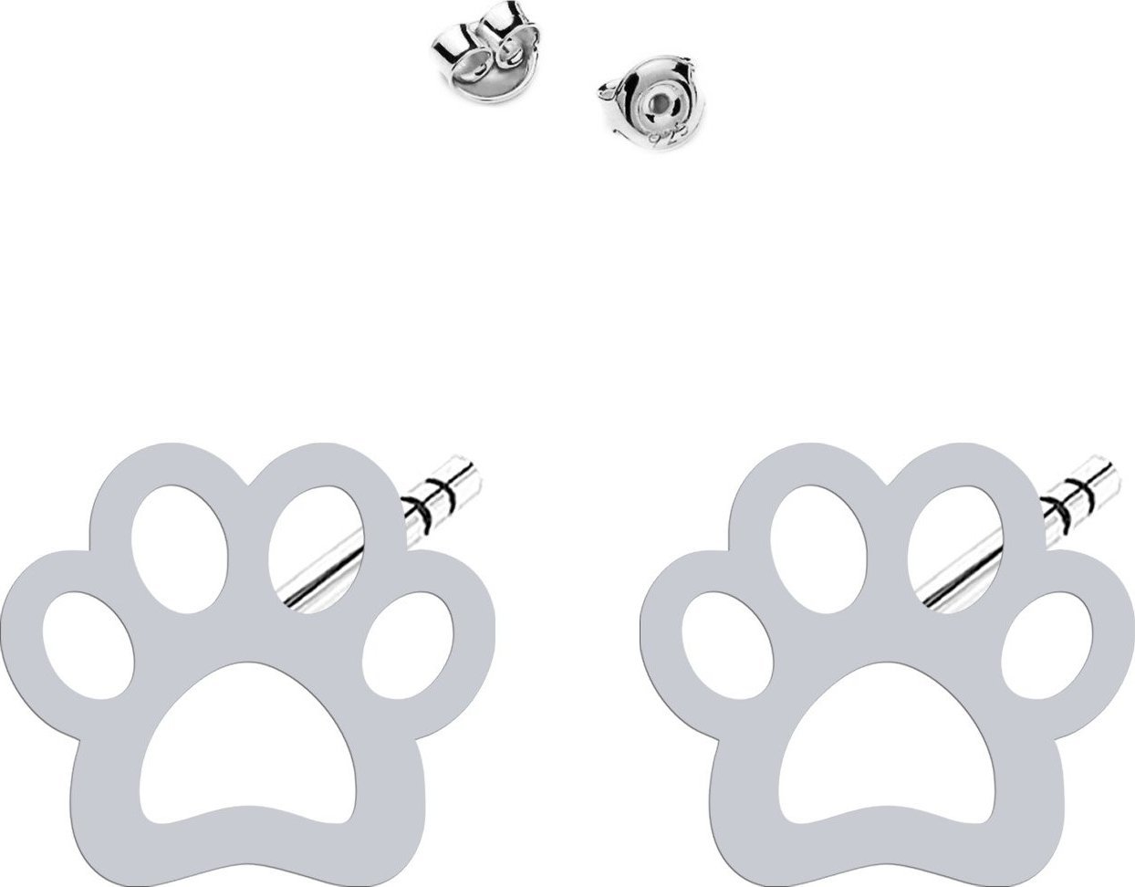 MEJK Jewellery Kolczyki Srebrne Łapka Psa Kota - MEJK Jewellery