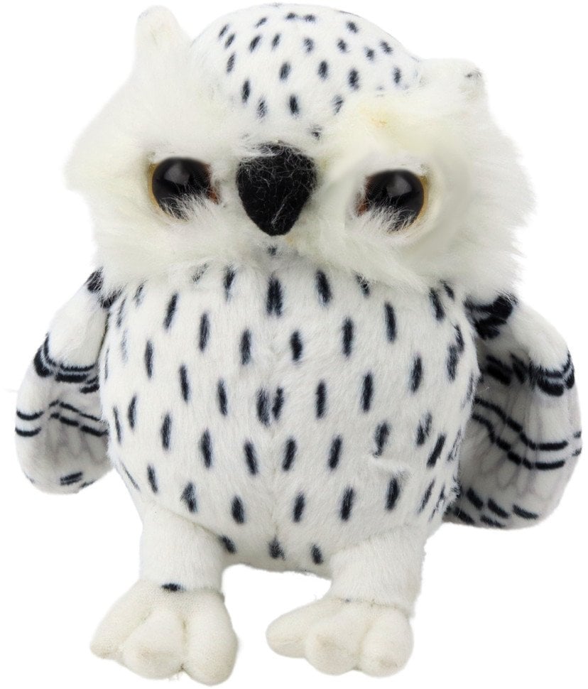 Pluszowa Mała Sowa Maskotka Przytulanka Biała Czarne Cętki 15cm