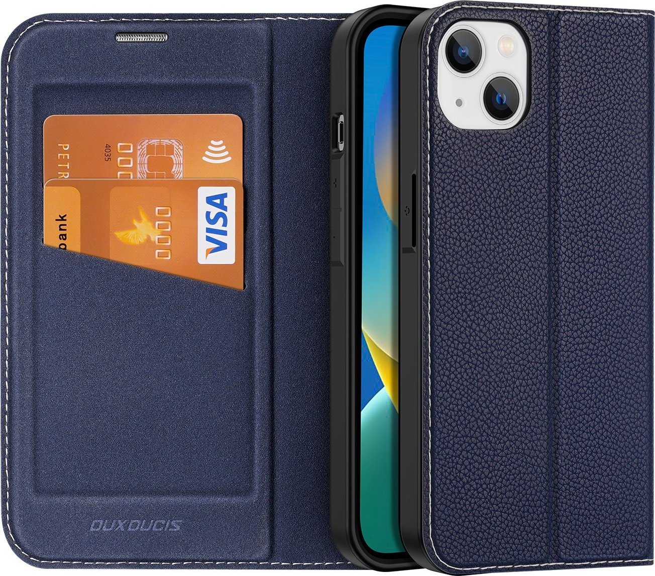 Dux Ducis Skin X2 etui do iPhone 14 Plus pokrowiec z magnetyczną klapką niebieski