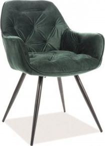 Signal KRZESŁO CHERRY VELVET CZARNY STELAŻ/ZIELONY BLUVEL78