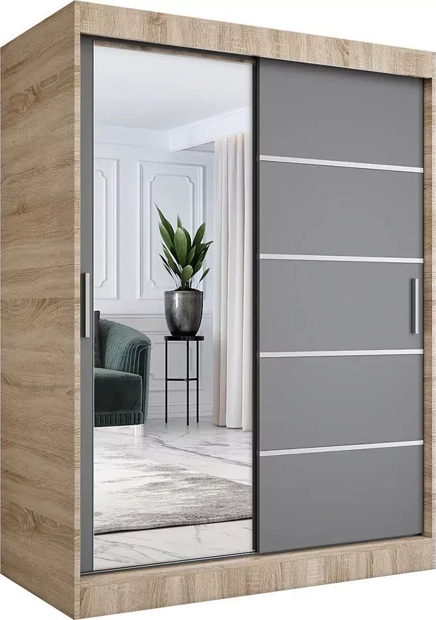 Elior Szafa przesuwna dąb sonoma + antracyt 150 cm - Felix 4X