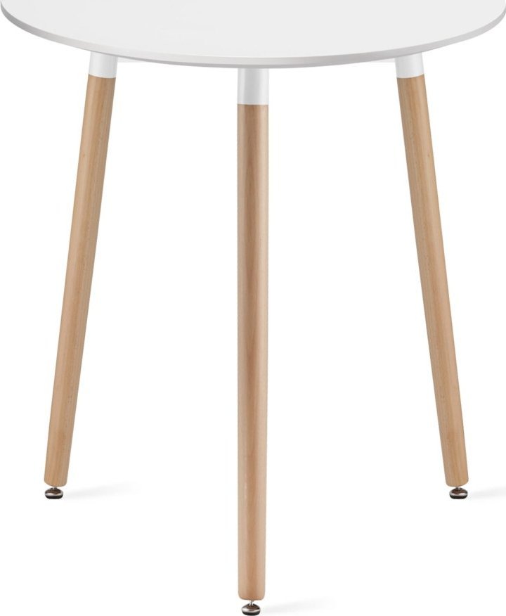 Leobert Stół KAMI Okrągły 60cm - biały / naturalne nogi