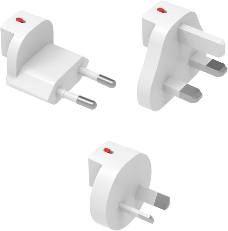Adapter podróżny 4smarts Worldplug do GaN Flex, Hybrid Charger 6in1, FlatPlug Slim (UK, EU, AU) 3 szt biały