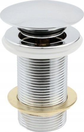 Watersolution KOREK SPUSTOWY KLIK-KLAK 5/4 DUŻY OKRĄGŁY BEZ PRZELEWU CHROM ( K.KKD-BP ) // S.SPUST.KLIK-KLAK-H-D-BP-O