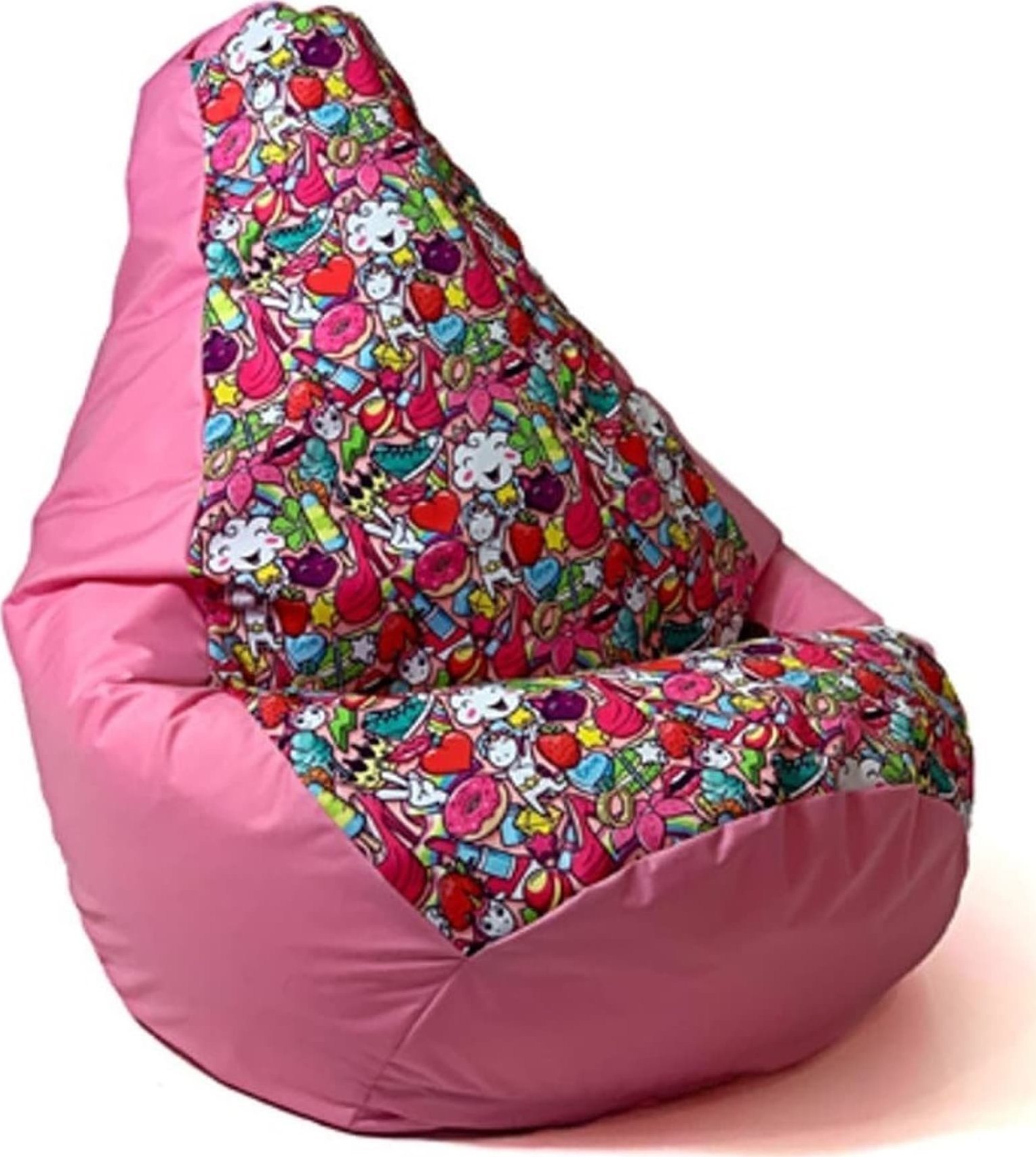 Go Gift Pufa worek sako GRUSZA DRUK różowy-bajkowy L 105x80